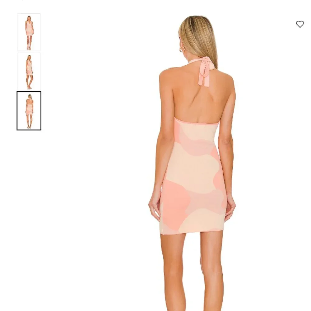 NWOT superdown Elliot Halter Mini Dress | Size L | Orange Multi - Picture 3 of 3